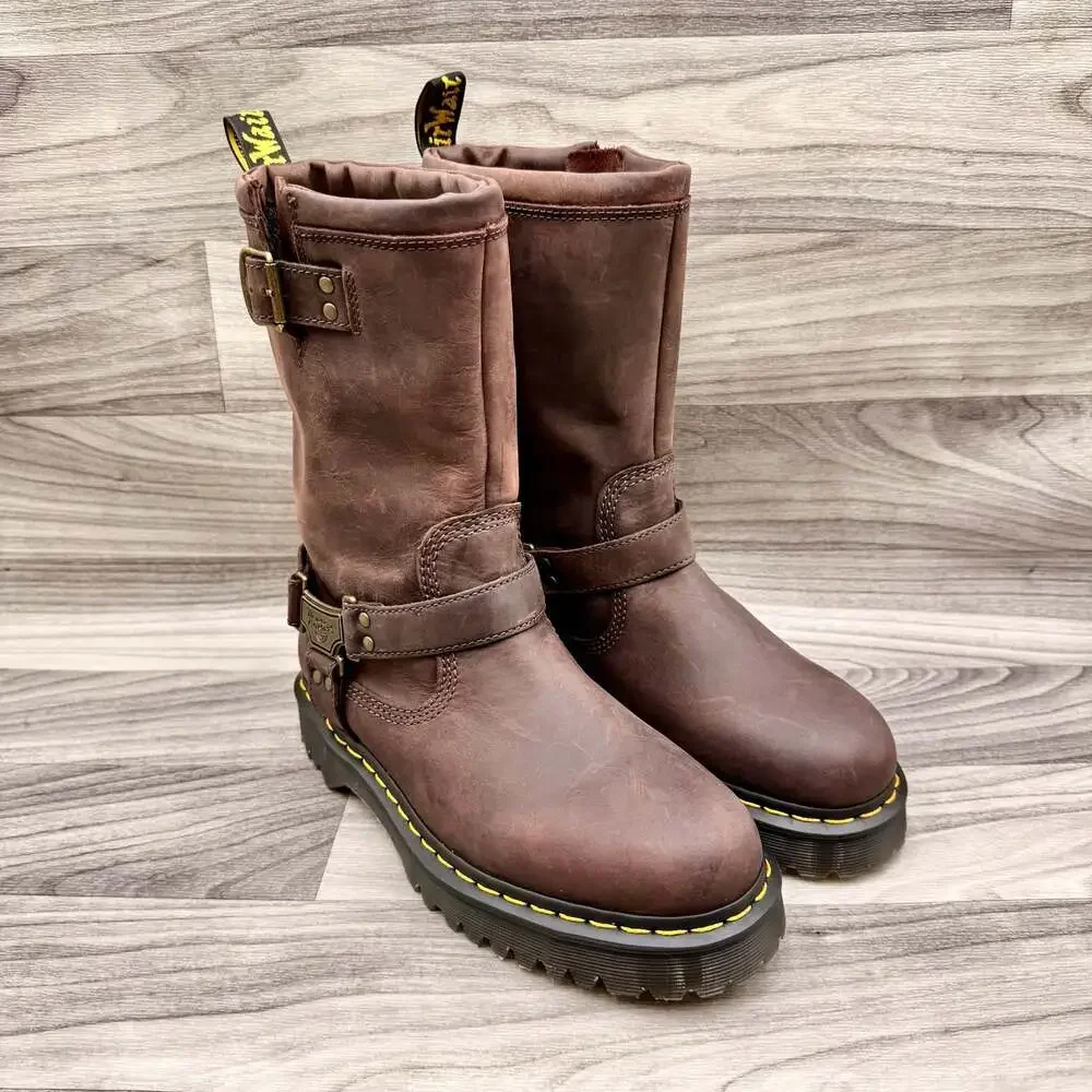 Dr. Martens Anistone Hi Pull On Boot in Brown